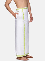 Men White Colour Cotton Readymade Pocket Dhoti