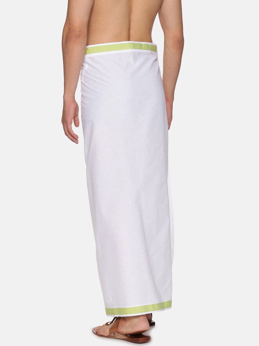 Men White Colour Cotton Readymade Pocket Dhoti