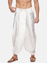 Men White Colour Polyester Viscose Panjakejam / Dhoti Pant