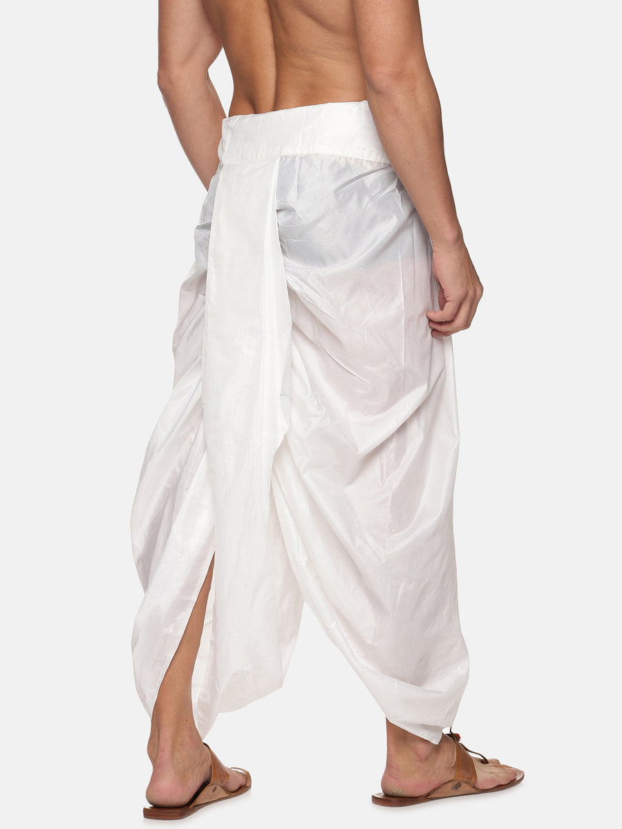 Men White Colour Polyester Viscose Panjakejam / Dhoti Pant.