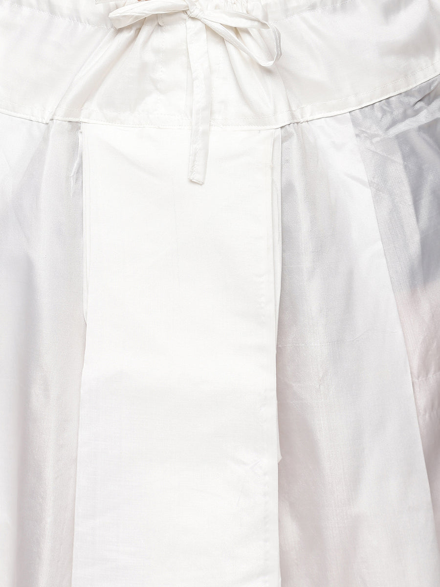 Men White Colour Polyester Viscose Panjakejam / Dhoti Pant.
