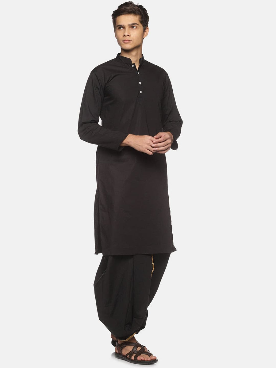 Men Black Colour Cotton Dhoti Pant / Panjakejam.