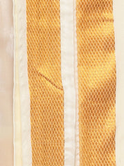 Men Cream Colour Art Silk Dhoti Angavastram Combo Set