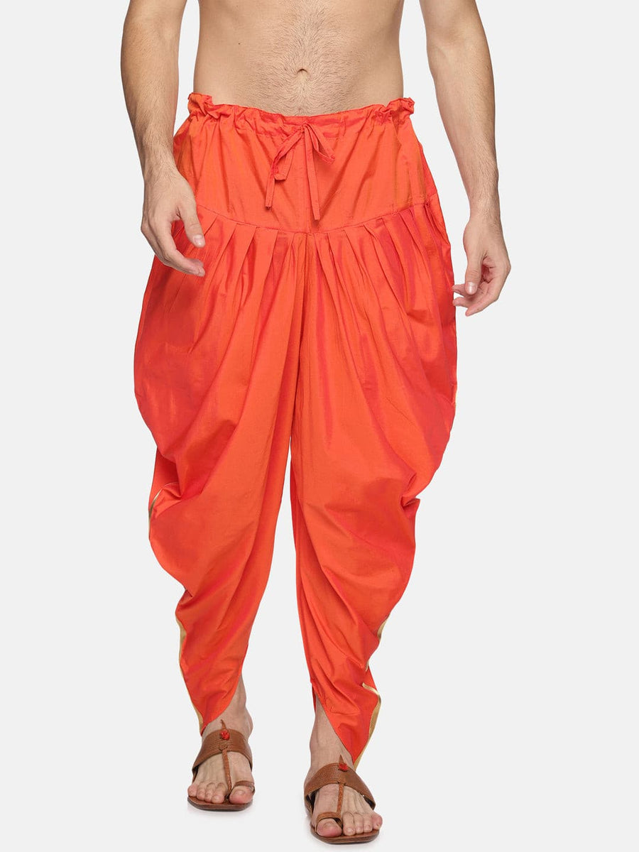 Men Silk Finish Solid Colour Side Laced Ready to Wear Dhoti Pant