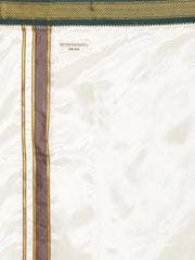 Men Cream Colour Art Silk Readymade Pocket Dhoti.