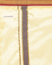 Men Sandal Colour Art Silk Dhoti Angavastram Combo Set