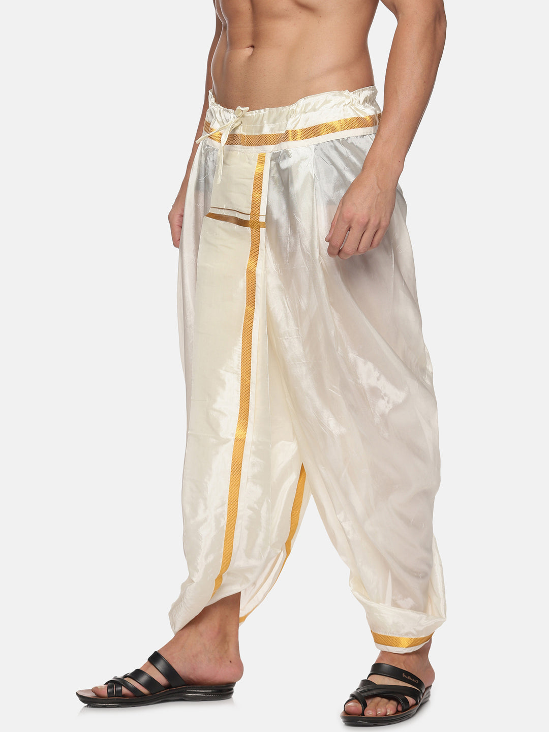 Men Off White Colour Polyester Panjakejam / Dhoti Pant.