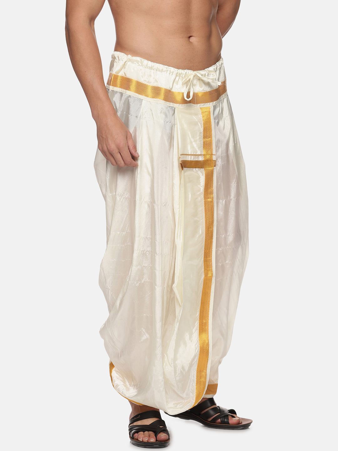 Men Off White Colour Polyester Panjakejam / Dhoti Pant.