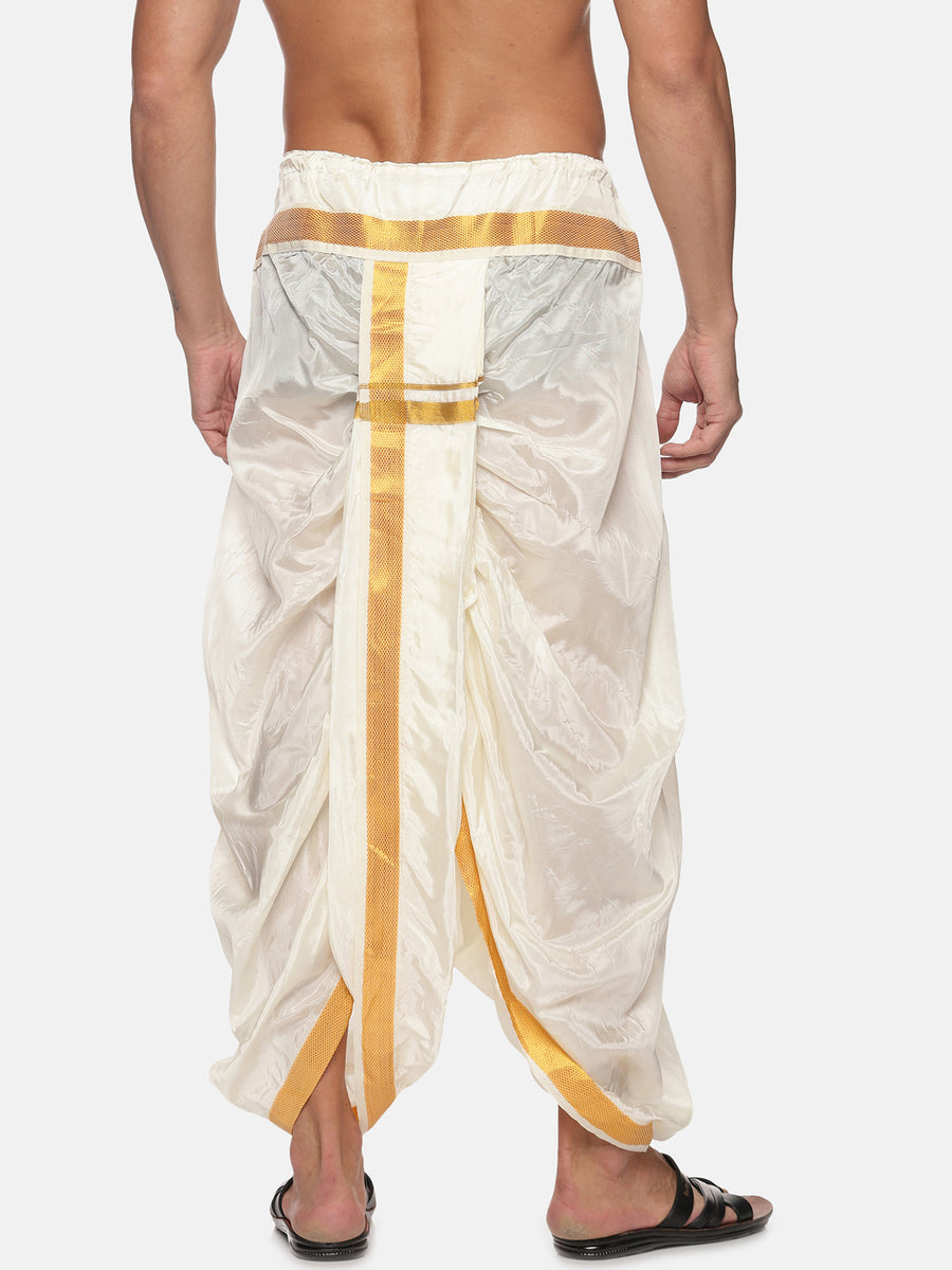 Men Off White Colour Polyester Panjakejam / Dhoti Pant.