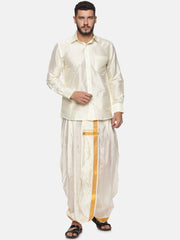 Men Off White Colour Polyester Panjakejam / Dhoti Pant.
