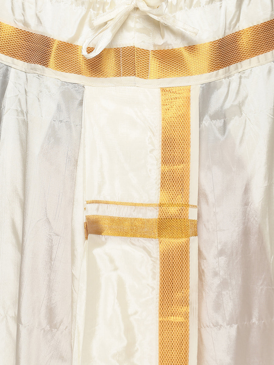 Men Off White Colour Polyester Panjakejam / Dhoti Pant.