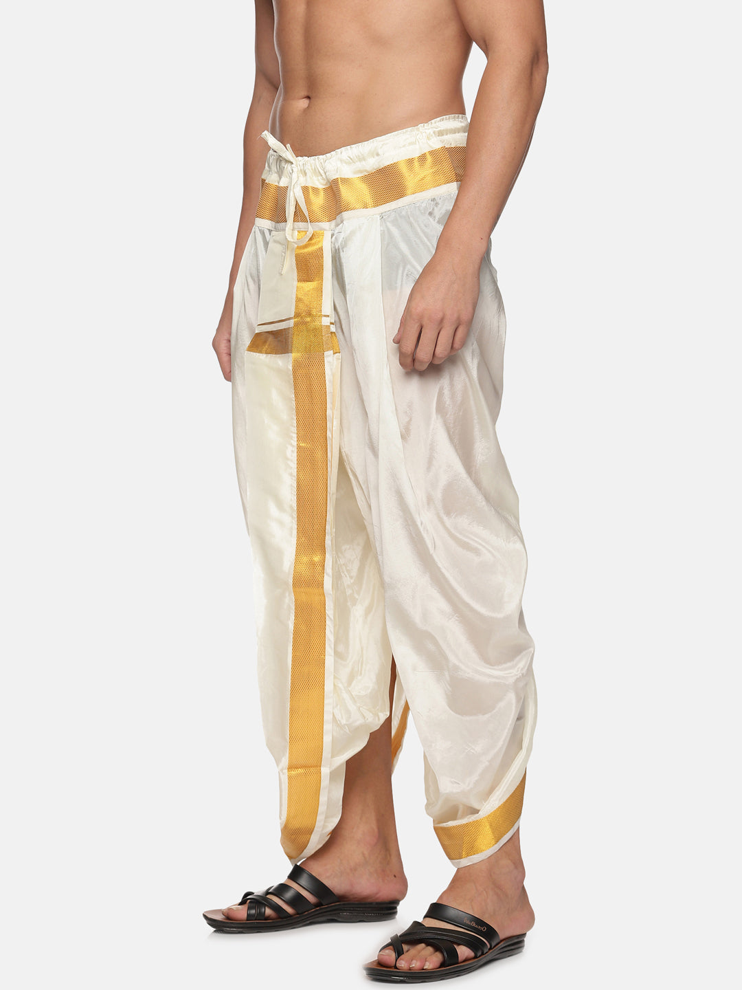 Men Off White Colour Polyester Panjakejam / Dhoti Pant.