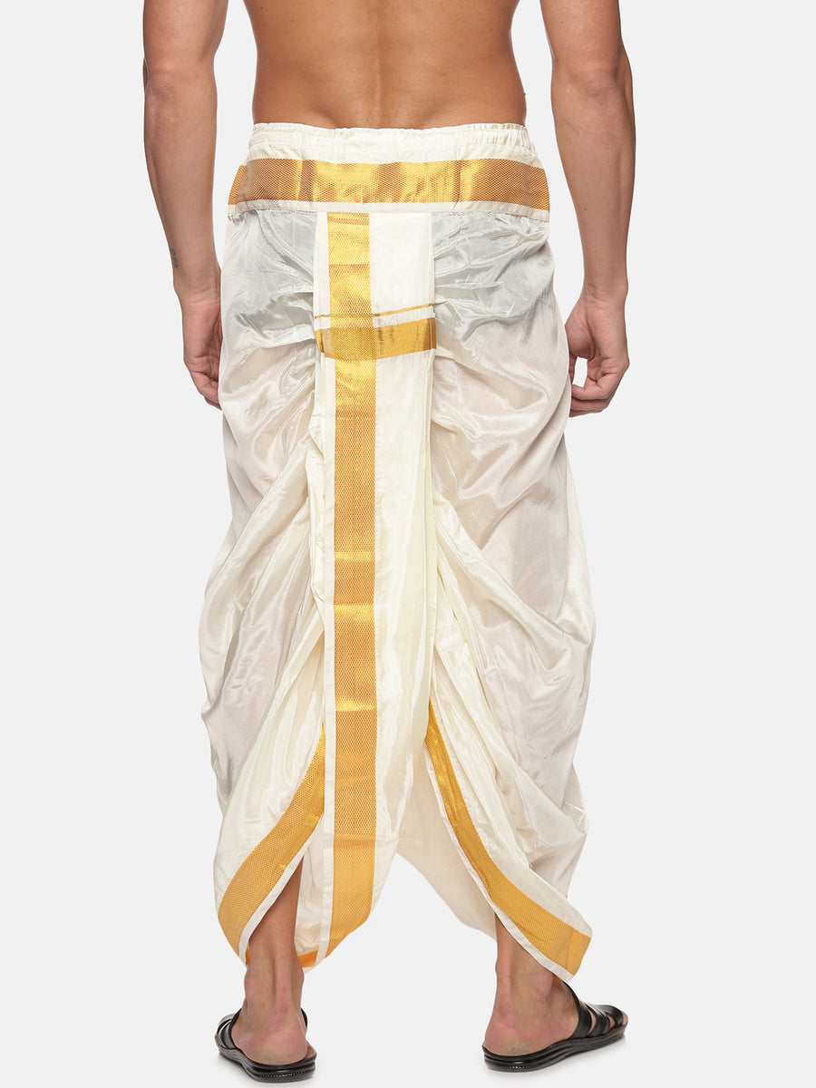 Men Off White Colour Polyester Panjakejam / Dhoti Pant.