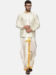 Men Off White Colour Polyester Panjakejam / Dhoti Pant.