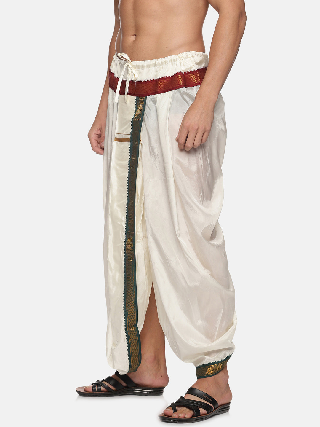 Men Off White Colour Polyester Panjakejam / Dhoti Pant.