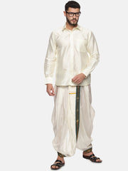 Men Off White Colour Polyester Panjakejam / Dhoti Pant.