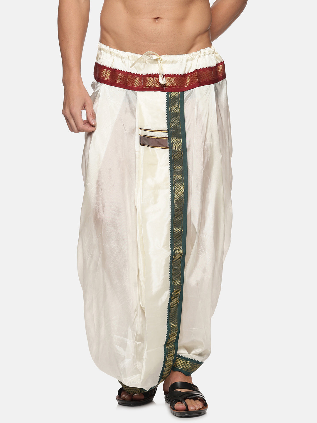 Men Off White Colour Polyester Panjakejam / Dhoti Pant