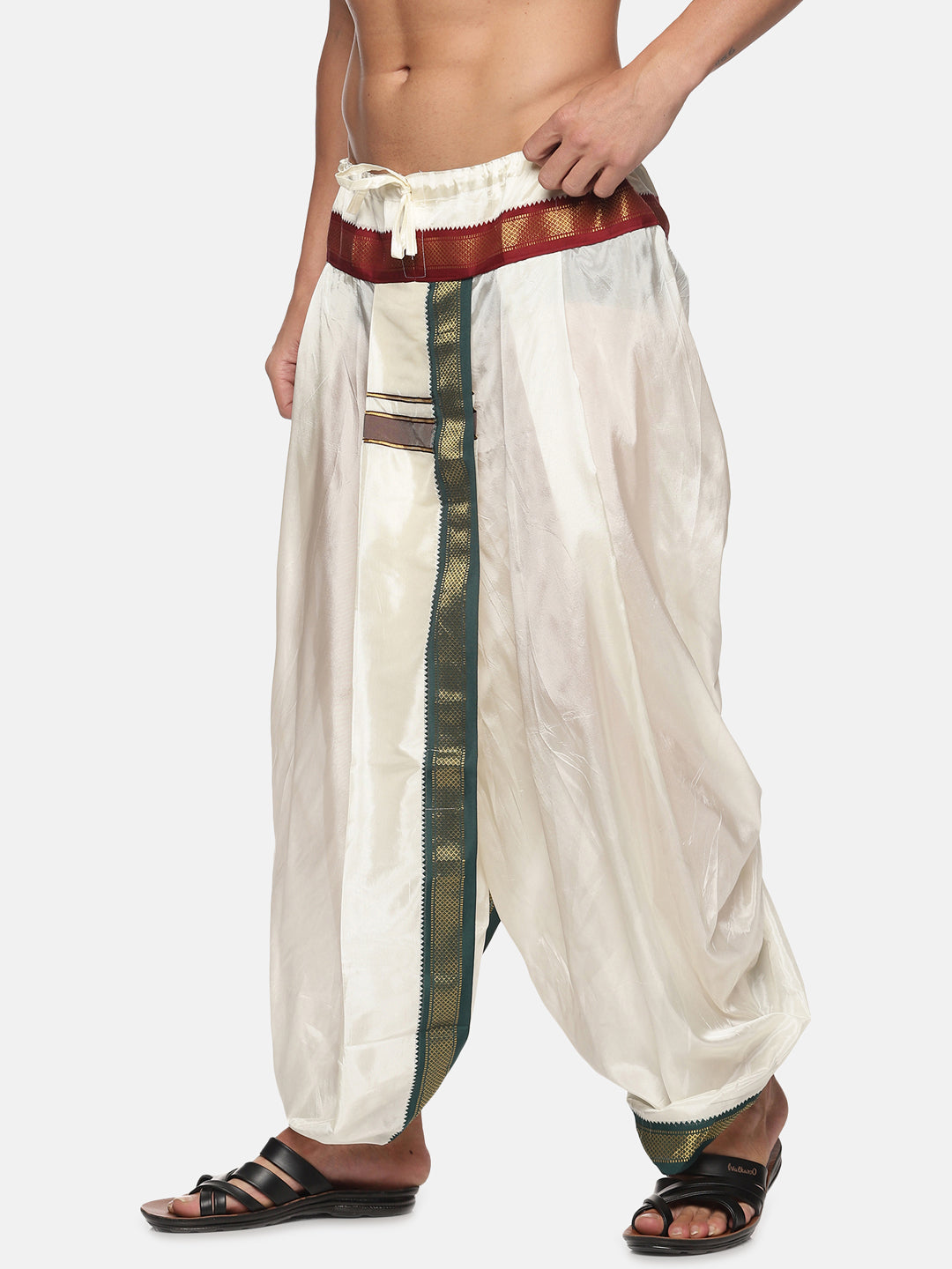 Men Off White Colour Polyester Panjakejam / Dhoti Pant.