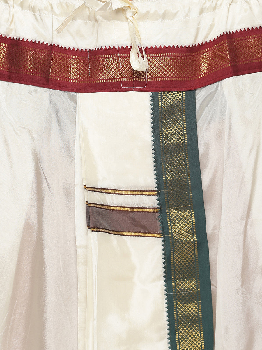 Men Off White Colour Polyester Panjakejam / Dhoti Pant.