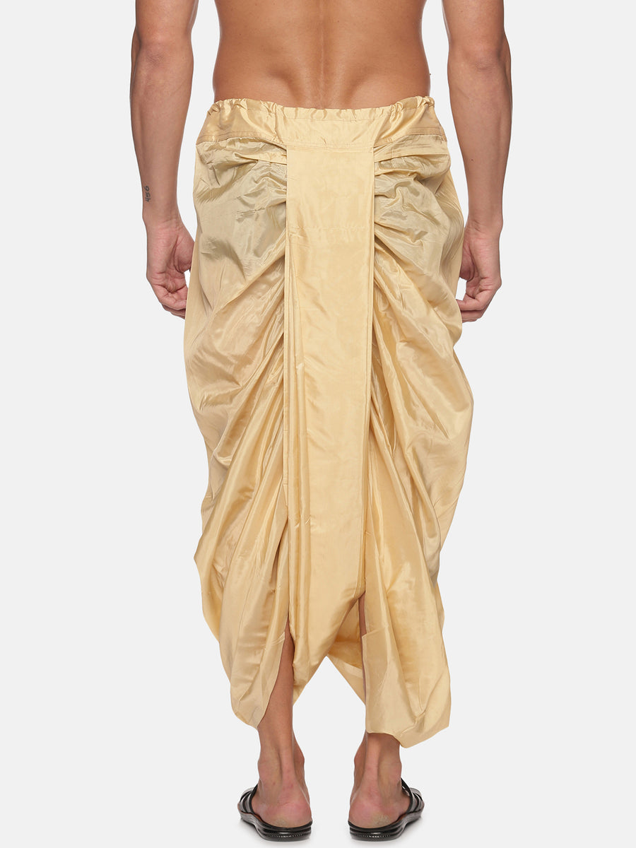 Men Biscuit Colour Polyester Viscose Dhoti Pant.