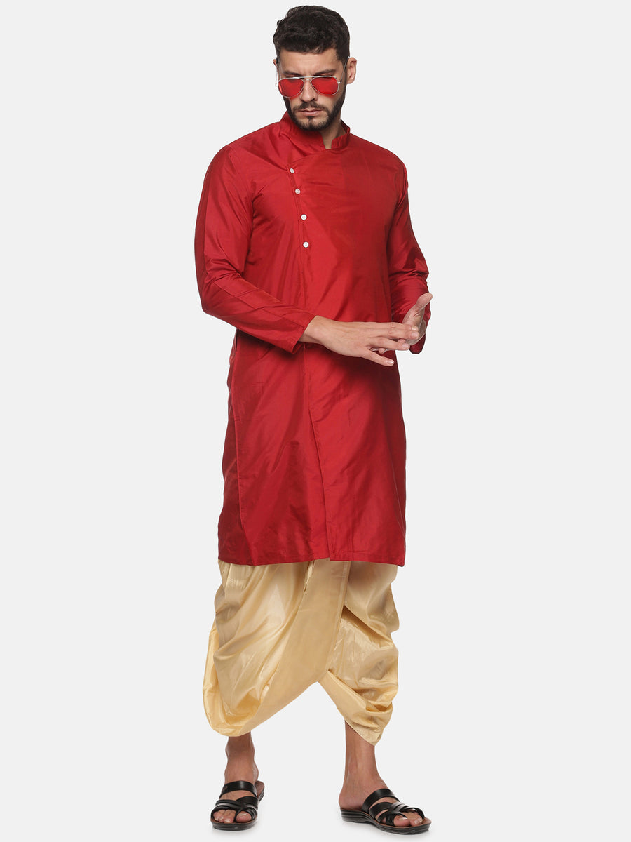 Men Biscuit Colour Polyester Viscose Dhoti Pant.
