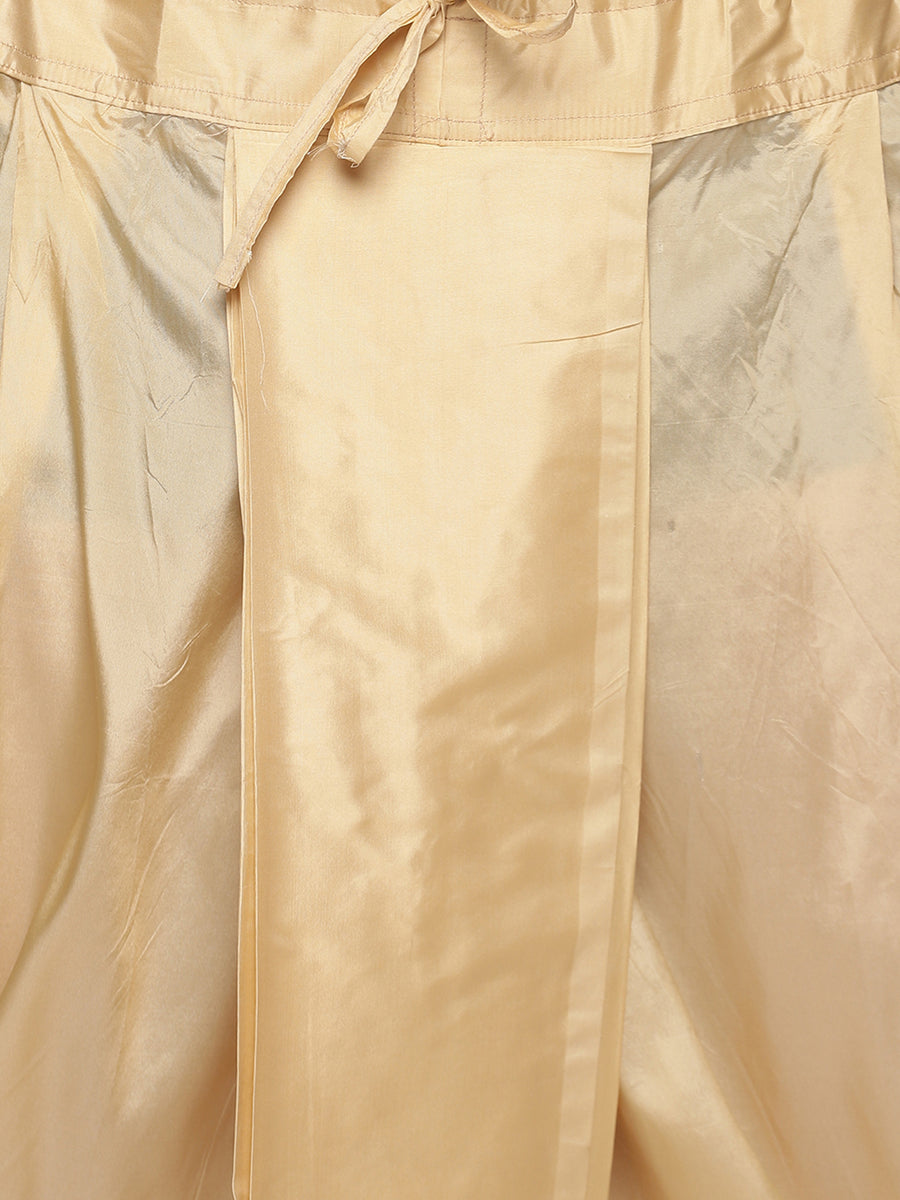 Men Biscuit Colour Polyester Viscose Dhoti Pant.