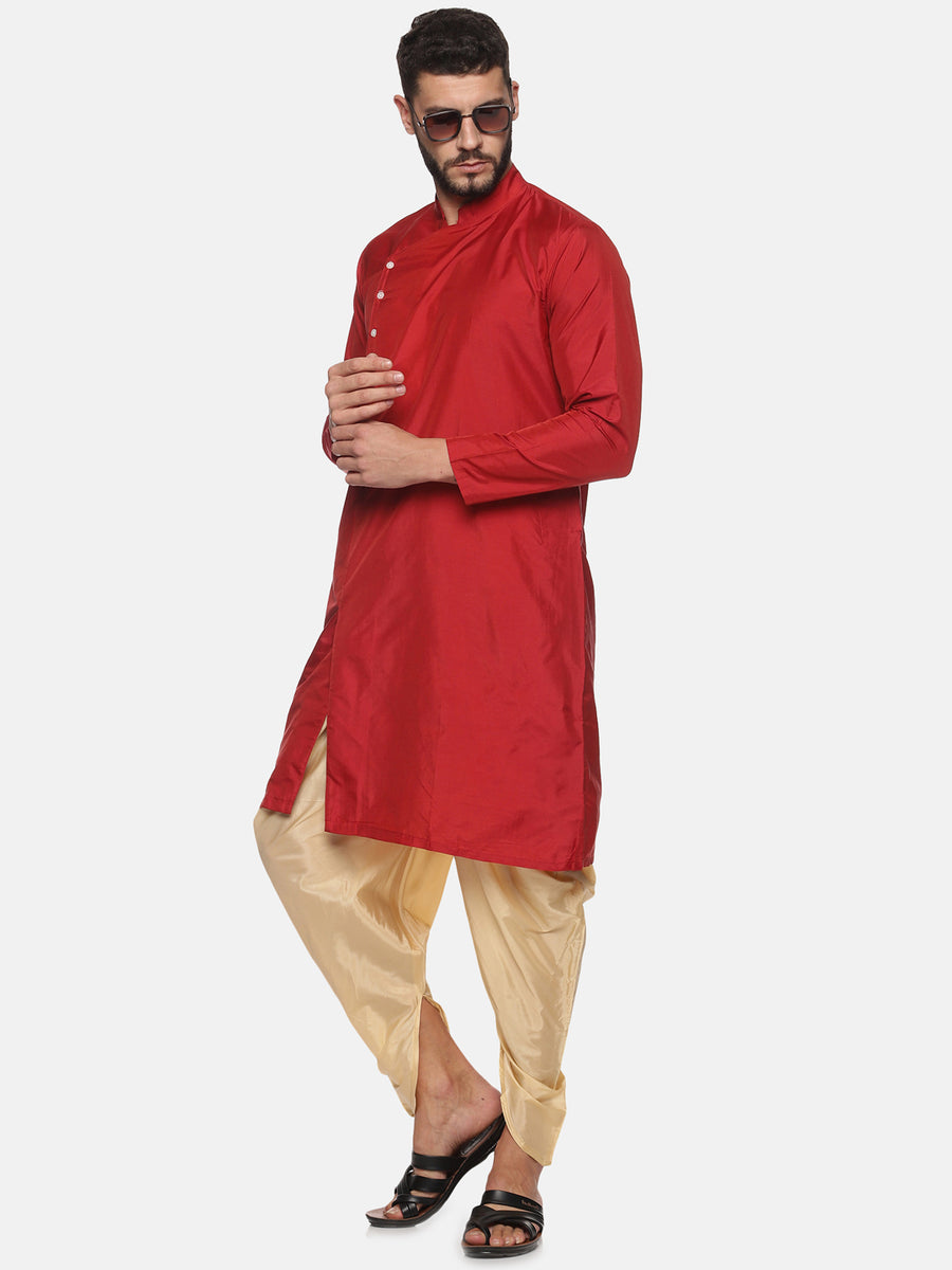 Men Biscuit Colour Polyester Viscose Dhoti Pant.