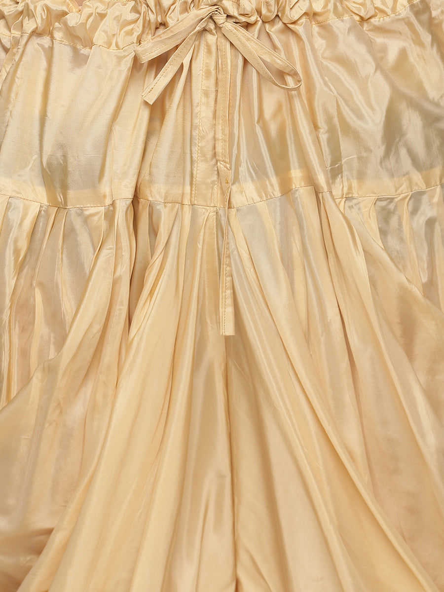 Men Biscuit Colour Polyester Viscose Dhoti Pant.