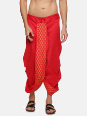 Men Red Colour Polyester Panjakejam / Dhoti Pant.