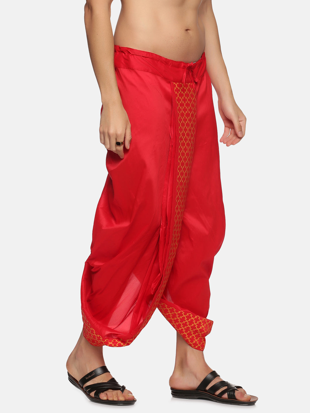 Men Red Colour Polyester Panjakejam / Dhoti Pant.