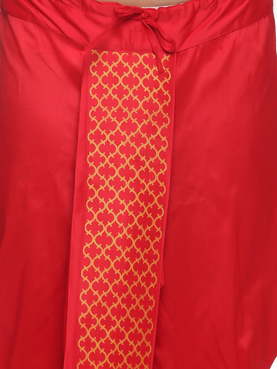Men Red Colour Polyester Panjakejam / Dhoti Pant.