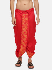 Men Red Colour Polyester Panjakejam / Dhoti Pant.