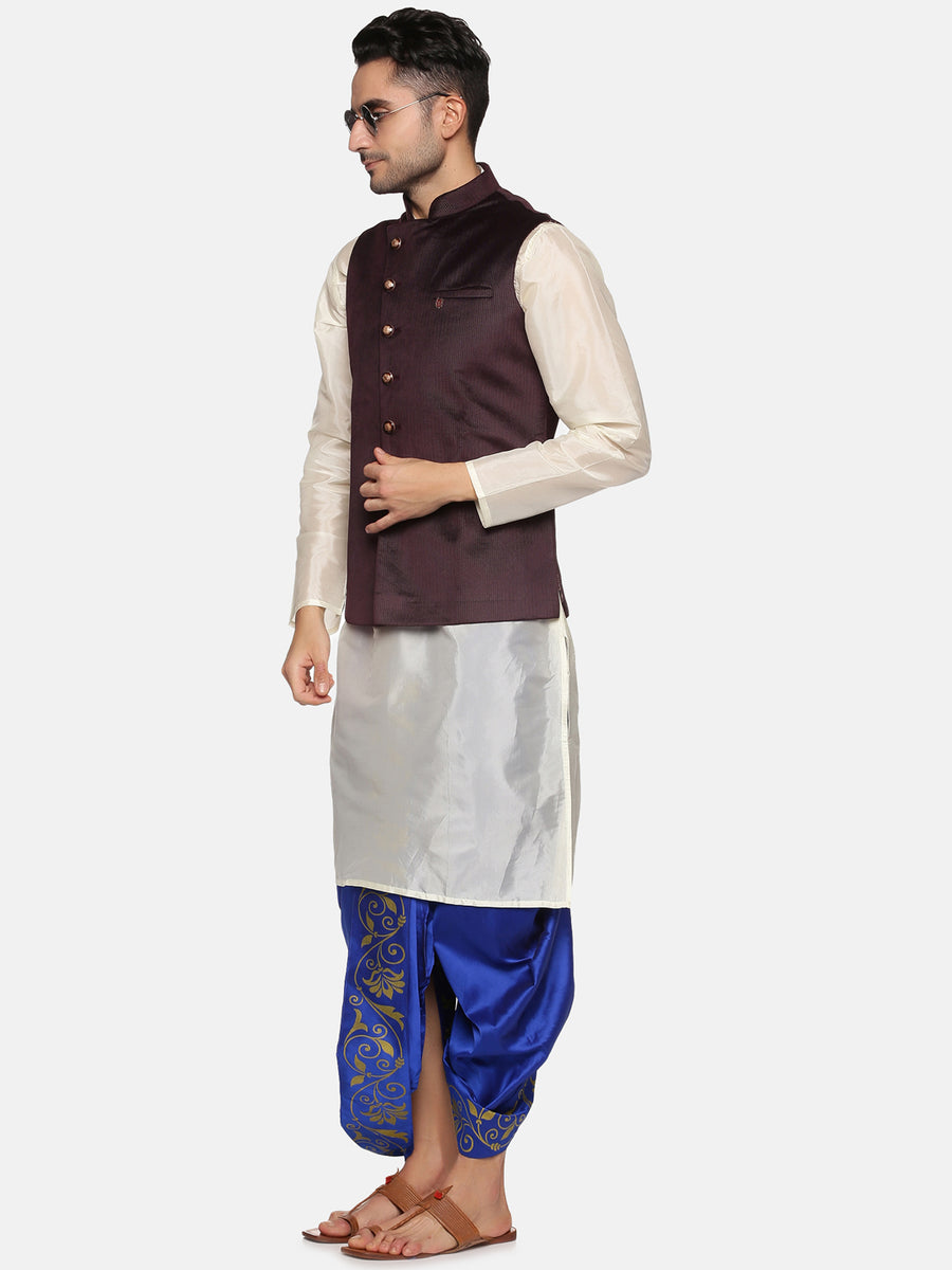 Men Blue Colour Polyester Panjakejam / Dhoti Pant.
