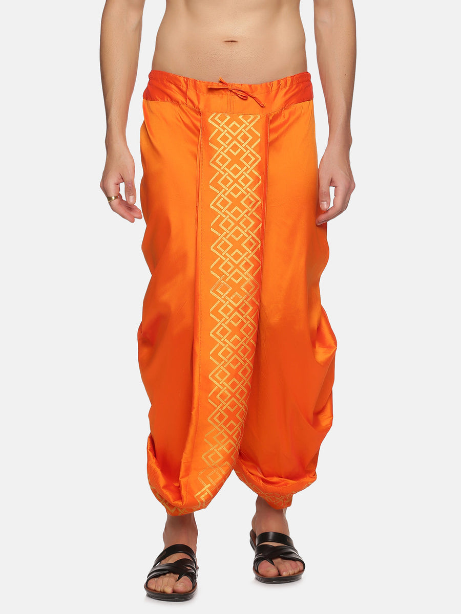 Men Orange Colour Polyester Panjakejam / Dhoti Pant.