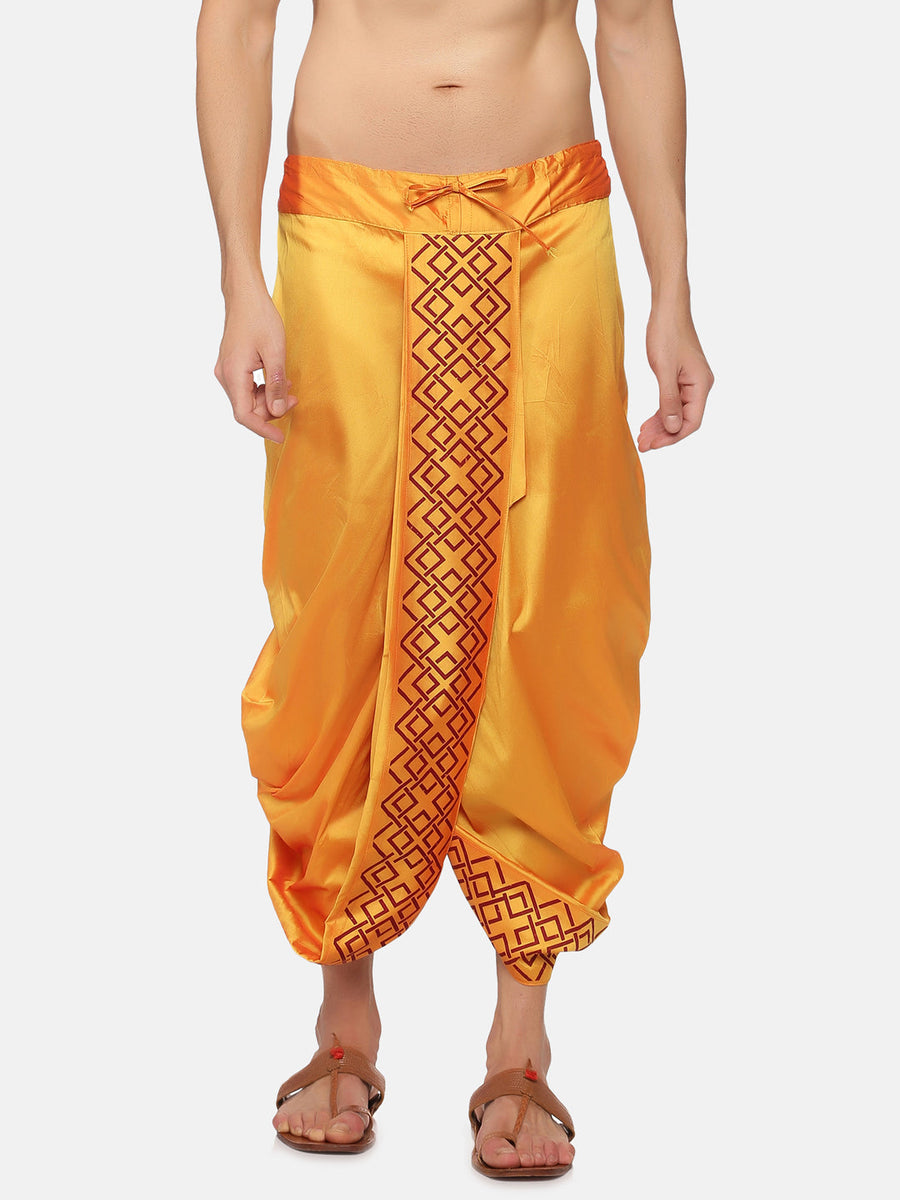 Men Yellow Colour Polyester Panjakejam / Dhoti Pant.