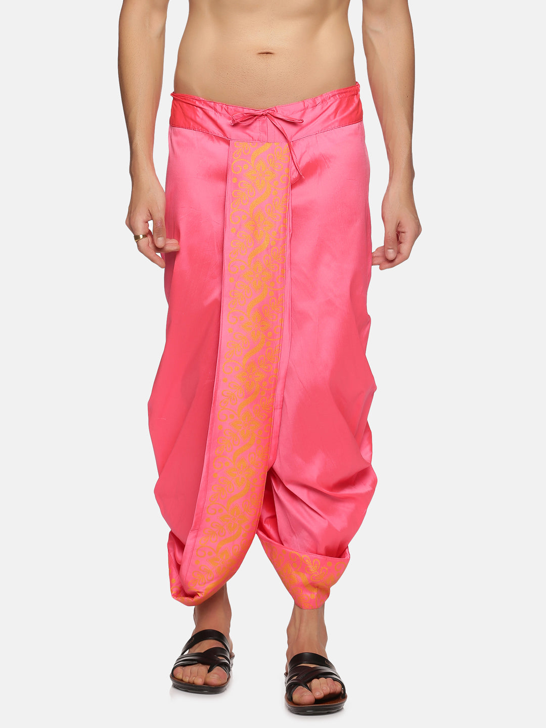Men Pink Colour Polyester Panjakejam / Dhoti Pant