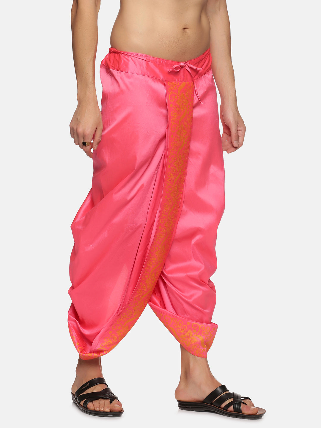 Men Pink Colour Polyester Panjakejam / Dhoti Pant.