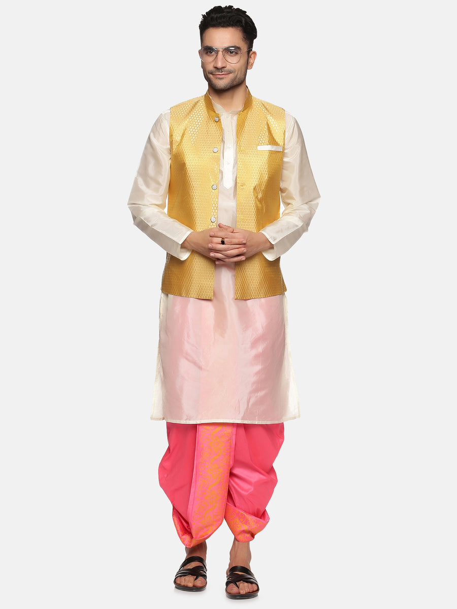 Men Pink Colour Polyester Panjakejam / Dhoti Pant.