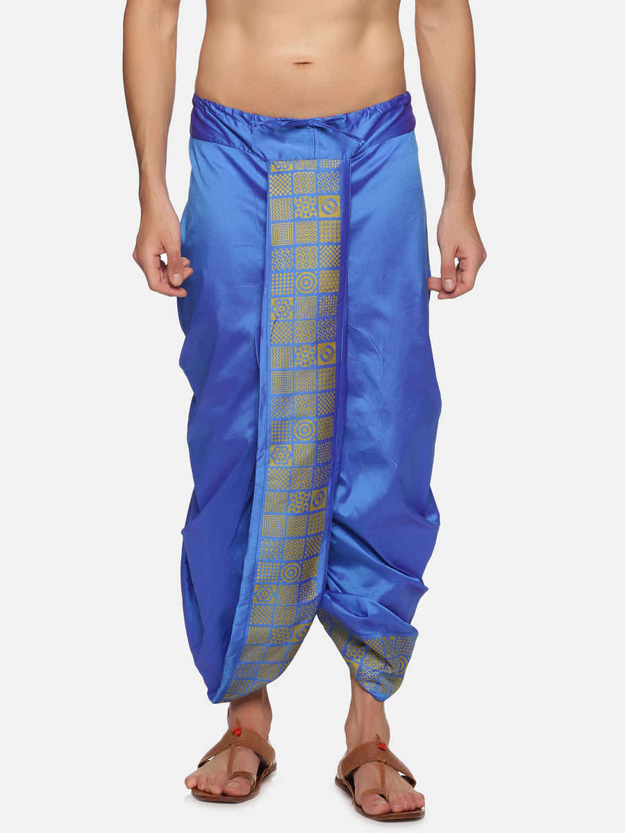 Men Blue Colour Polyester Panjakejam / Dhoti Pant.