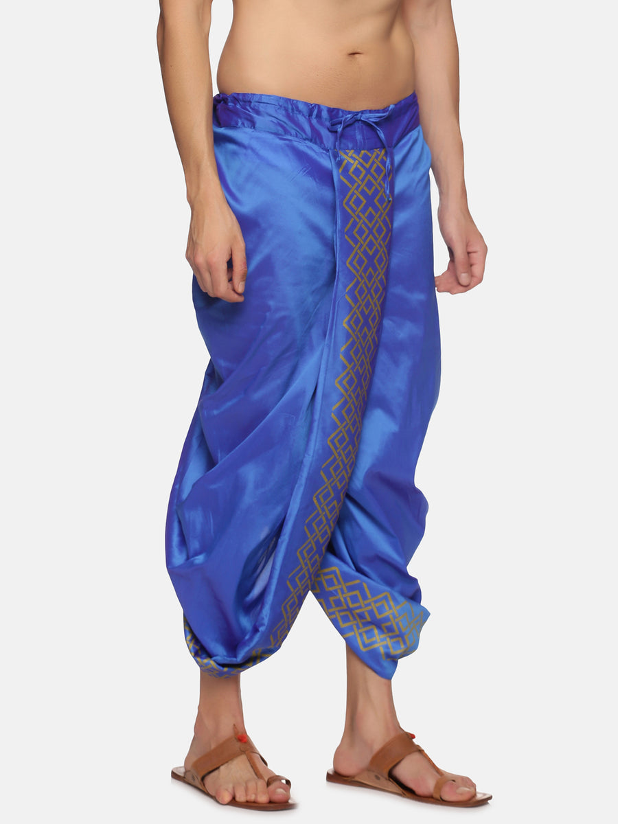 Men Blue Colour Polyester Panjakejam / Dhoti Pant.