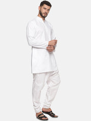 Men White Colour Cotton Kurta Pyjama Set