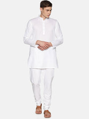 Men White Colour Cotton Kurta Pyjama Set