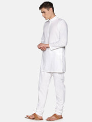 Men White Colour Cotton Kurta Pyjama Set.