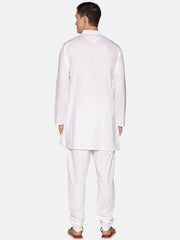 Men White Colour Cotton Kurta Pyjama Set