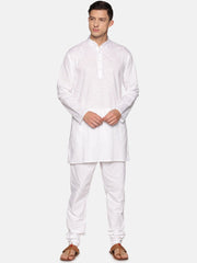 Men White Colour Cotton Kurta Pyjama Set