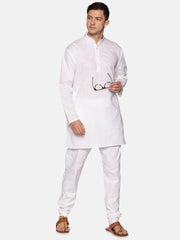 Men White Colour Cotton Kurta Pyjama Set