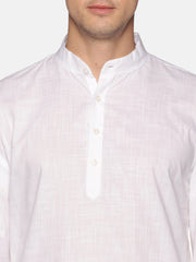 Men White Colour Cotton Kurta Pyjama Set