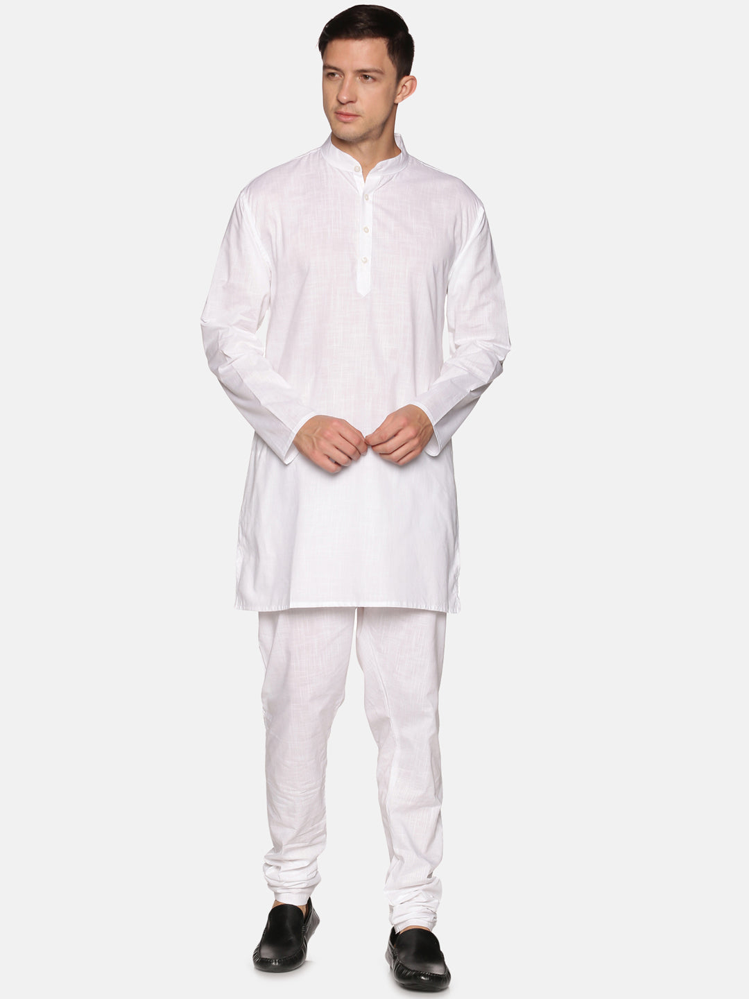 Men White Colour Cotton Kurta Pyjama Set