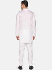 Men White Colour Cotton Kurta Pyjama Set