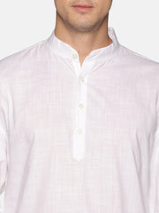 Men White Colour Cotton Kurta Pyjama Set